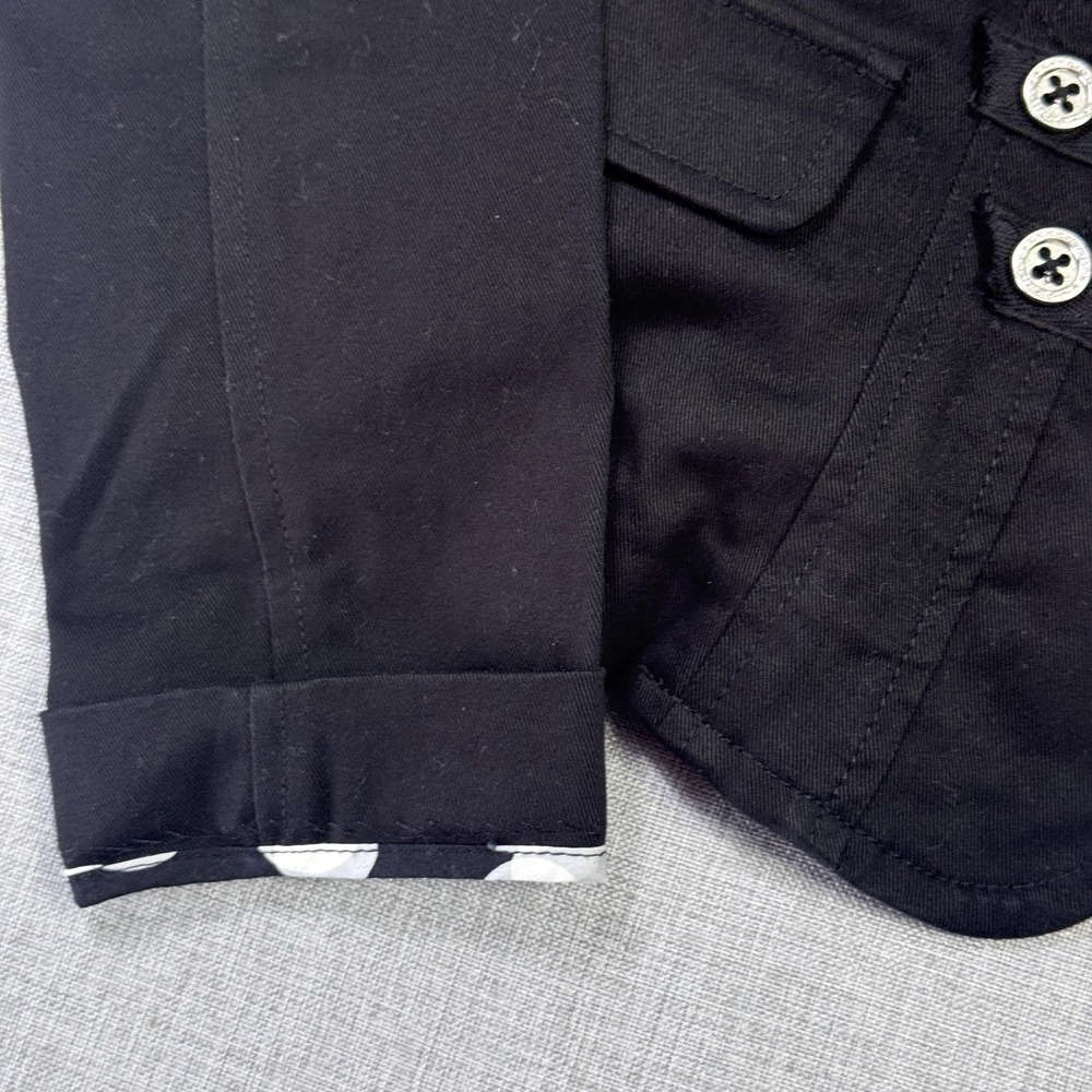 CAbi Blazer Womens 4 Black Military Jacket Collared Short Hook & Eye Pockets - Picture 8 of 12